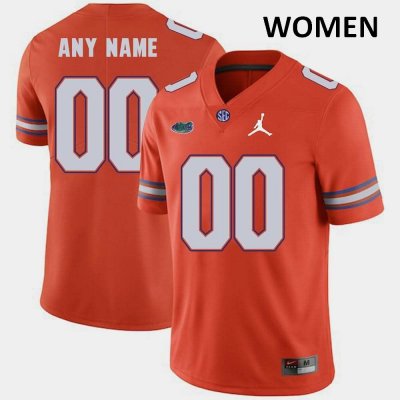 Women's Florida Gators #00 Customize NCAA Jordan Brand Orange 2018 Game Authentic Stitched College Football Jersey RLV2562FW